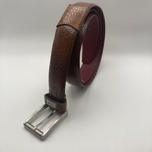 Tiger Woods Men's Golf Belt 42 Brown Pebbled Leather Casual Classic